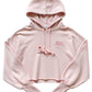 Light Pink Cropped Hoodie with Raw Hem
