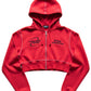 Vibrant Red Cropped Zip-Up Hoodie