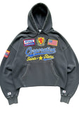 Black Distressed Patch Hoodie