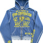 Blue Distressed Zip Hoodie – Rage Against the Ryan Corporation