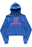 Blue Cropped Distressed Hoodie Ryan Corporation
