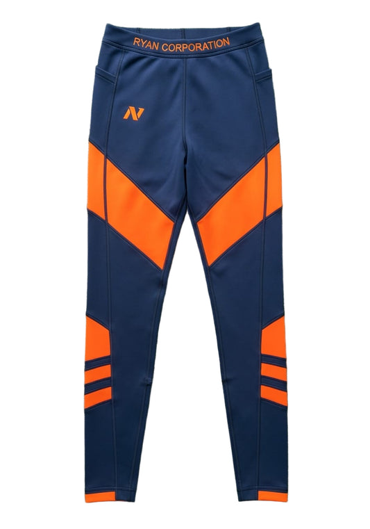 Dark Blue Athletic Orange Accents Legging