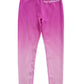 Women's Ombre Ribbed High Waist Leggings Fuchsia to Light Pink