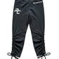 Black High Waist Women's Leggings with Ruched Ankle Ties