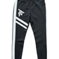 Black High Waist Women's Leggings with Side Stripe