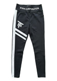 Black High Waist Women's Leggings with Side Stripe