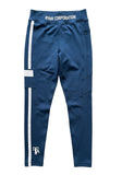 Dark Teal-Blue High-Waist Women's Athletic Leggings with Side Pocket