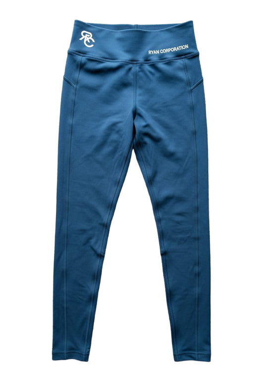 Dark Teal-Blue High Waist Women's Athletic Leggings