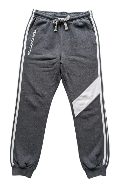 Dark Grey Jogger Legging with White Stripe & Panel
