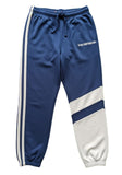 Dark Blue Athletic Legging with White Stripe Detail