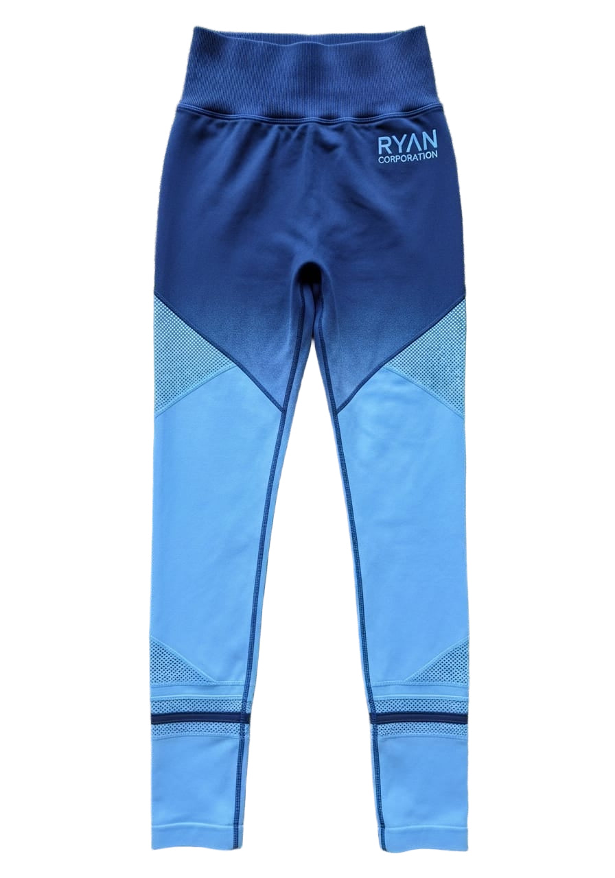 Gradient Navy to Sky Blue High Waist Women's Legging