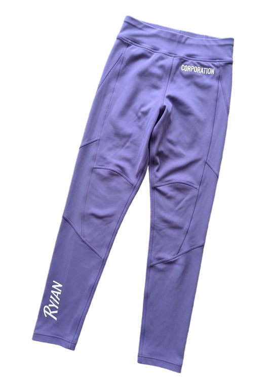 Muted Lavender Athletic Leggings Contoured Seam Design