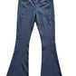 Dark Navy Ribbed Yoga Pants High-Waist V-Front Bootcut