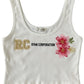 White Ribbed Sleeveless Crop Top – PR Floral Embroidery