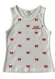 White Ribbed Tank Top with Red Bows – Ryan Corporation