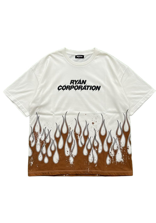 Cream White Flame Graphic T-Shirt – Ryan Corporation
