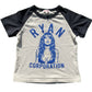 Light Beige & Charcoal “Ryan Corporation Woman Graphic” T-Shirt