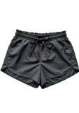 Black Dolphin-Hem Athletic Shorts