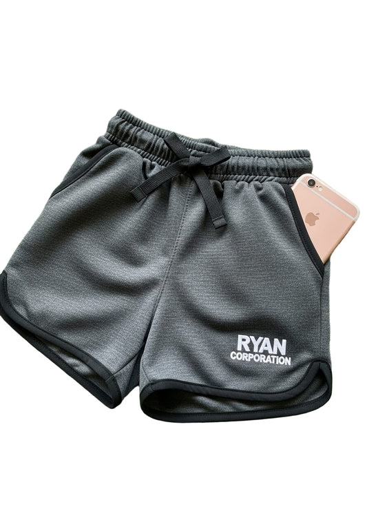 Dark Gray Athletic Shorts with Black Trim