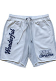 White Casual Athletic Shorts with Embroidered Branding