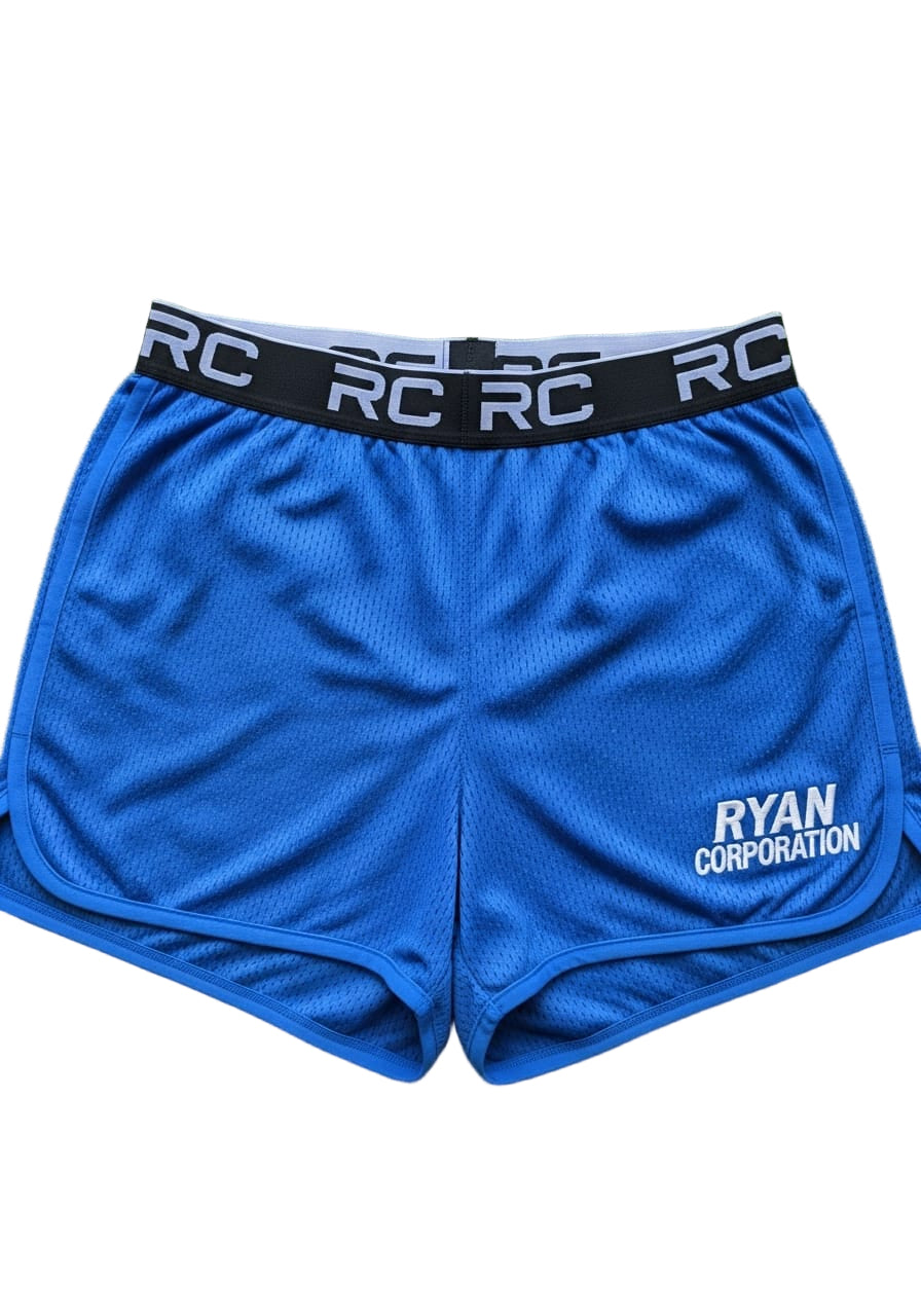Bright Blue Athletic Shorts with Black Elastic Waistband
