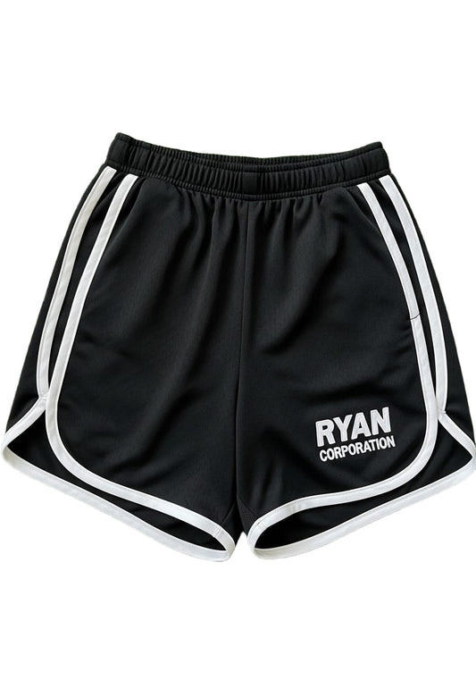 Black Athletic Shorts with White Trim