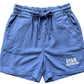 Blue Casual Shorts with Elastic Waistband