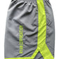 Gray Athletic Shorts with Neon Yellow Green Accents