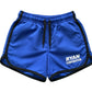 Royal Blue Athletic Shorts with Black Trim and Logo