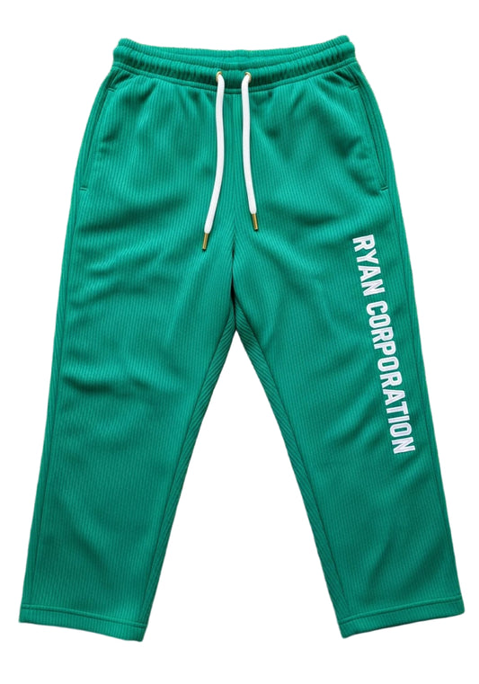 Vibrant Green Textured Track Pants