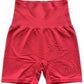 Red High Waist Athletic Shorts