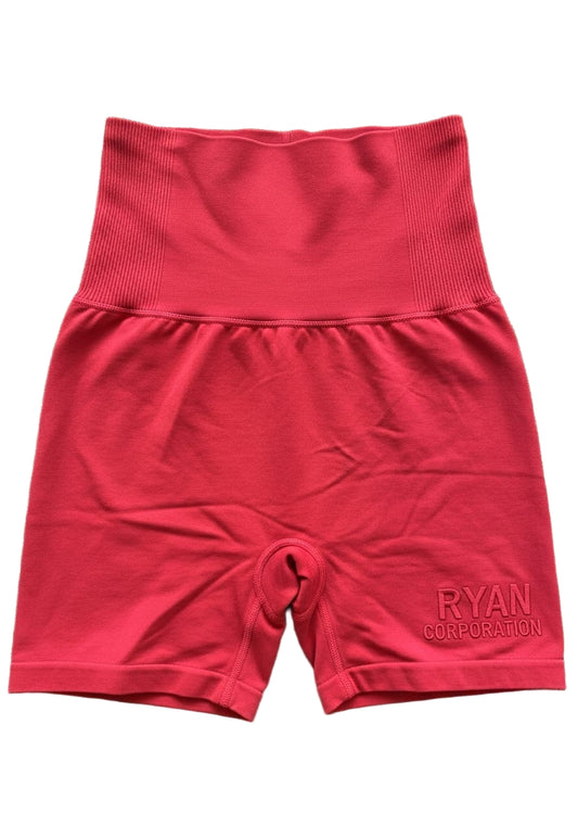 Red High Waist Athletic Shorts