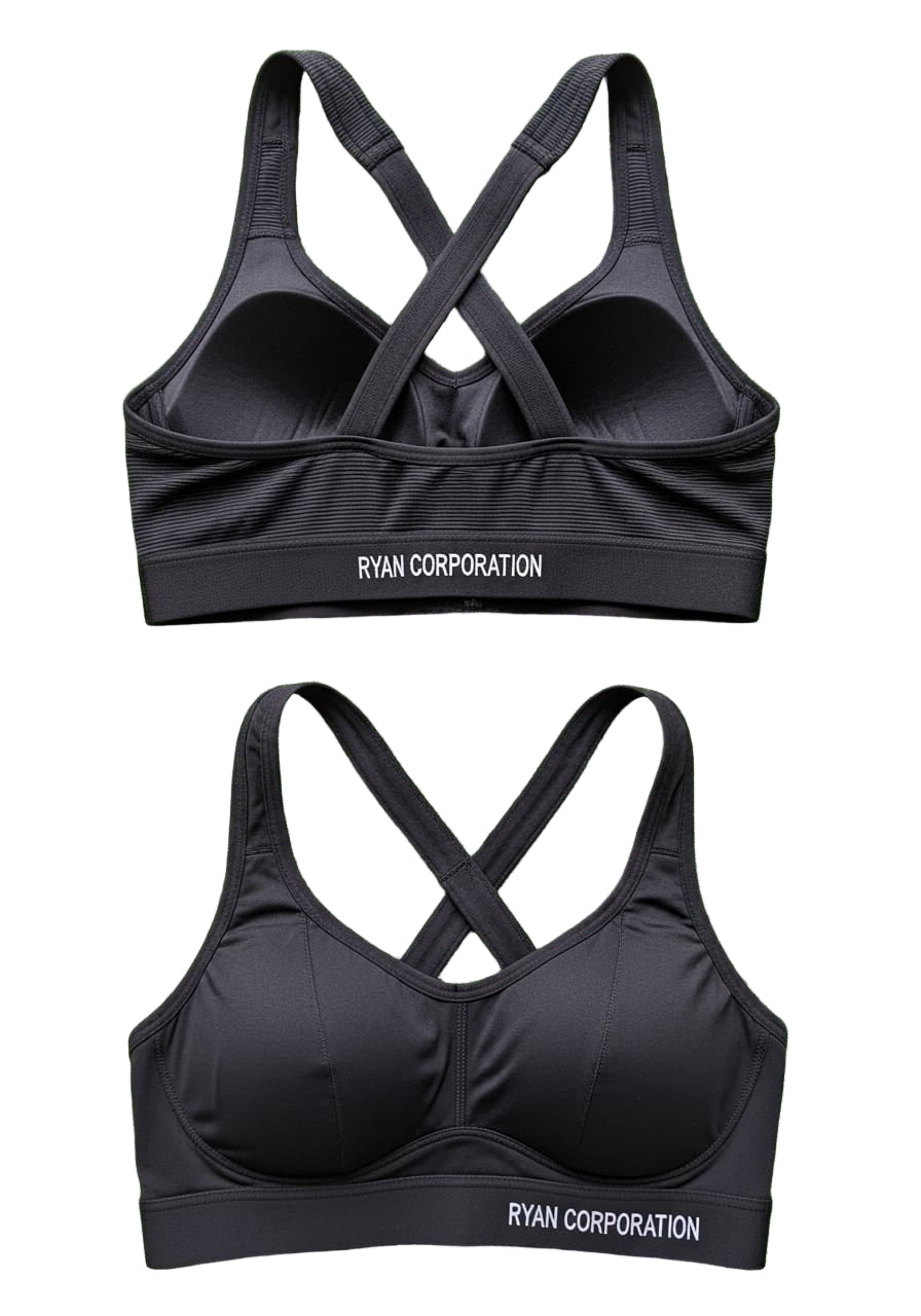 Black Cross-Back Sports Bra