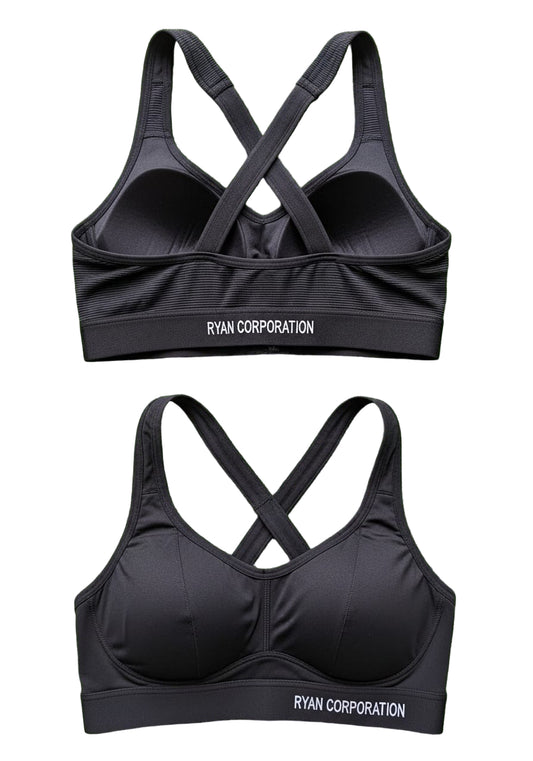Black Cross-Back Sports Bra