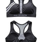 Black Racerback Sports Bra with Mesh Panel