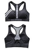 Black Racerback Sports Bra with Mesh Panel