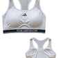 White Racerback Sports Bra with Mesh Panel