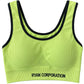 Lime Green Sports Bra with Black Trim