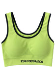 Lime Green Sports Bra with Black Trim