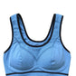 Sky Blue Sports Bra with Black Trim