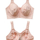 Peach Full-Coverage Bra with Front Zip
