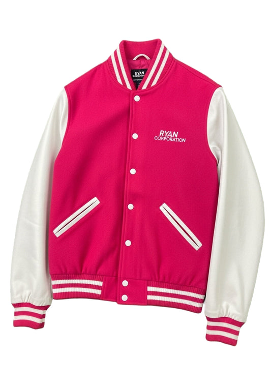 Hot Pink &amp; White Letterman Jacket – Ryan Corporation