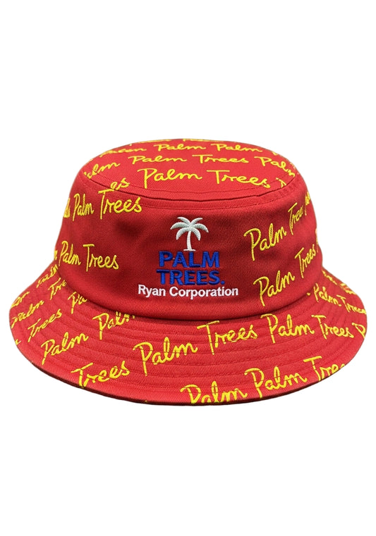 Ryan Corporation Red “Palm Trees” Bucket Hat