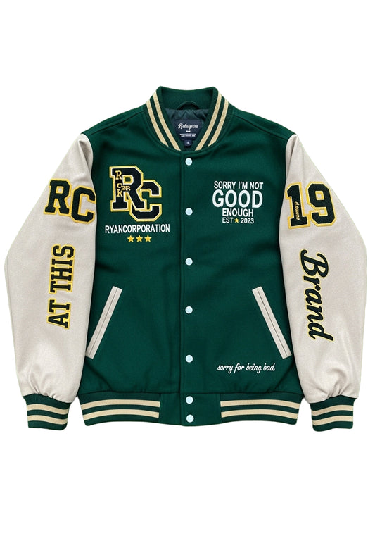 RC Legacy" Green & Beige Varsity Jacket