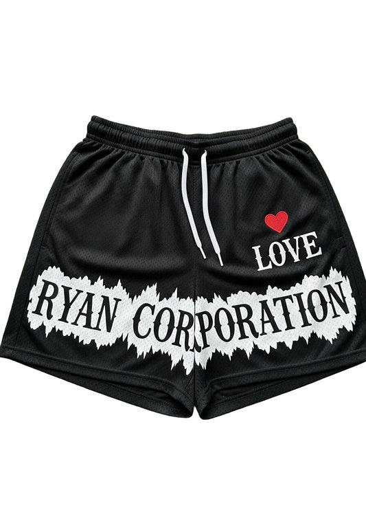 RYAN CORPORATION Gothic Mesh Shorts Black with Heart Detail