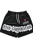 RYAN CORPORATION Gothic Mesh Shorts Black with Heart Detail