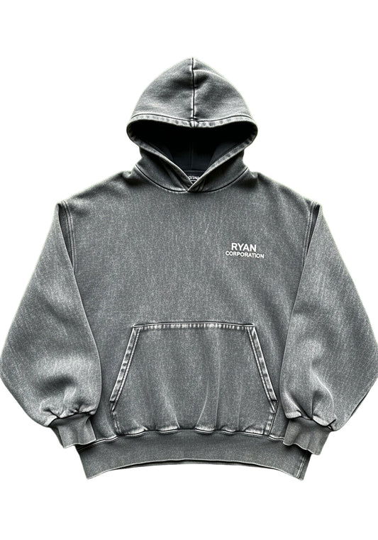 Washed Charcoal Oversized Hoodie  Ryan Corporation