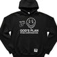 Black Pullover Hoodie with Melting Smiley &"GOD'S PLAN"