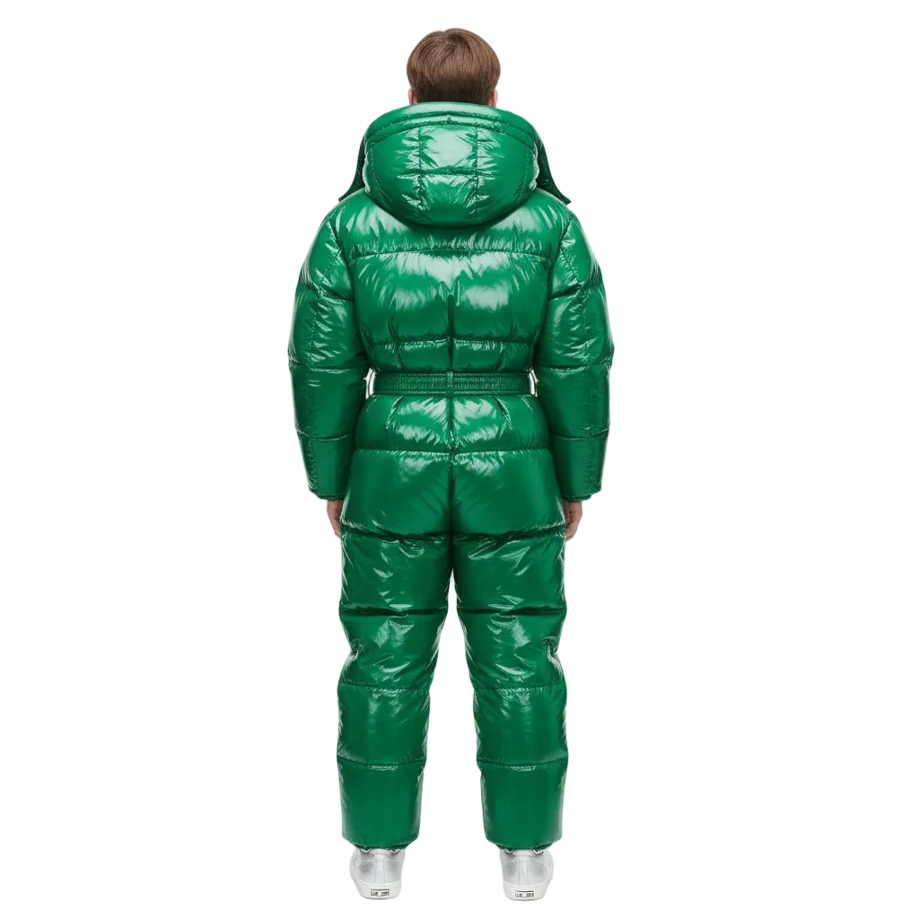 Emerald Green Puffer Snowsuit Winter Jumpsuit