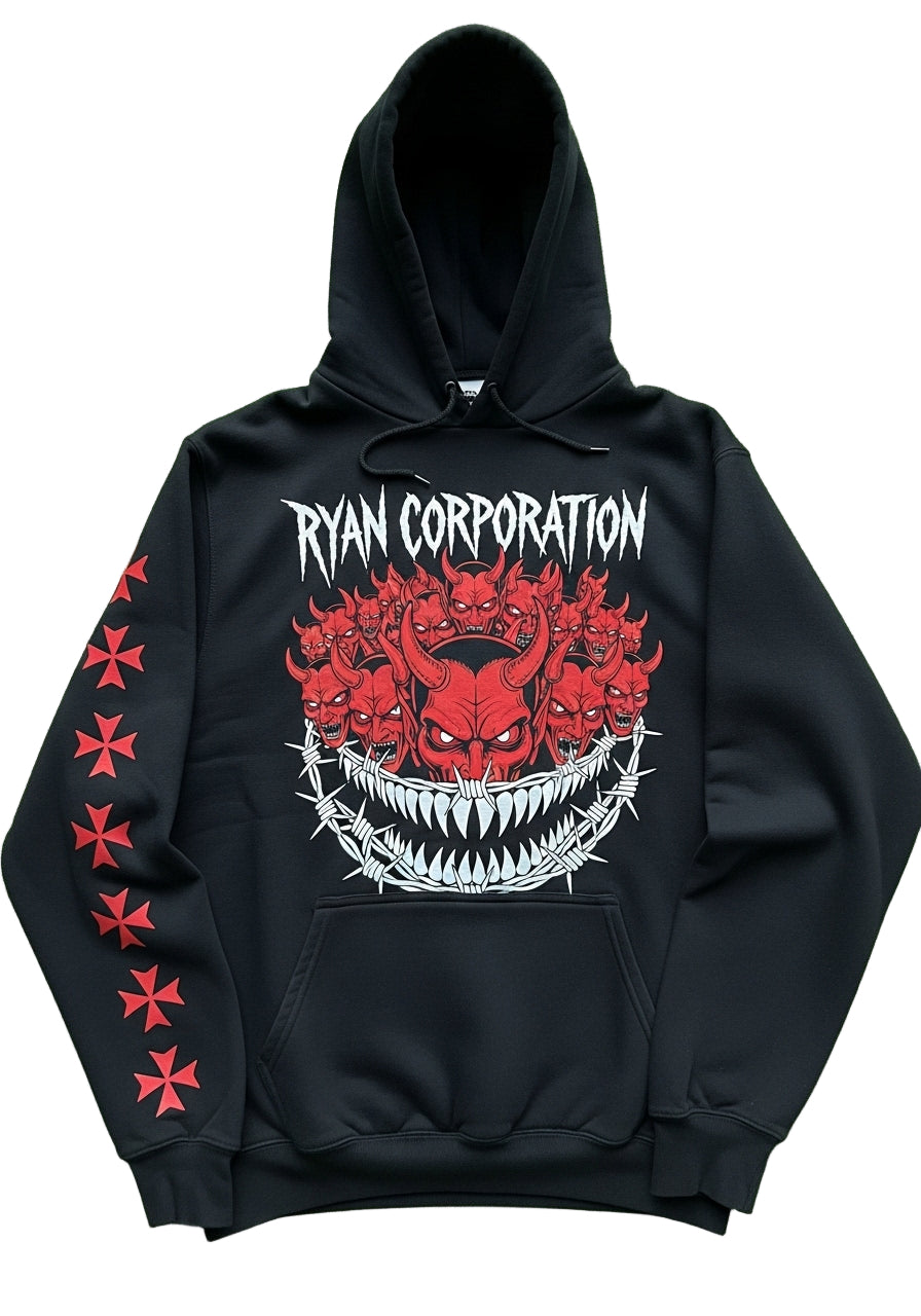 Devil Faces Graphic Hoodie Ryan Corporation
